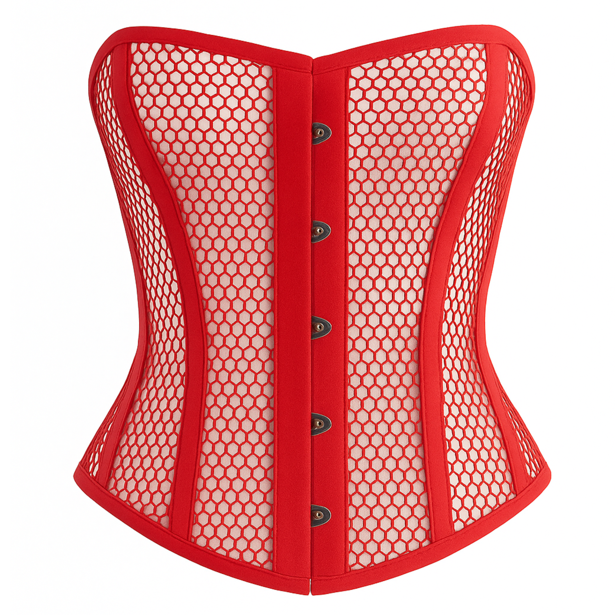 Mesh Overbust Corset – Breathable Cotton, Steel Boning & Lace-Up Back | Waist Training & Fashion Wear