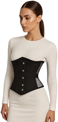Double Steel Boned Waist Trainer Corset for Women | Underbust Mesh Cincher | Shapewear, Slimming & Posture Support
