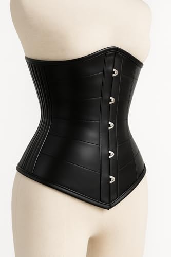 Underbust Leather Corset | Steel Boned Waist Trainer | Gothic & Steampunk Fashion