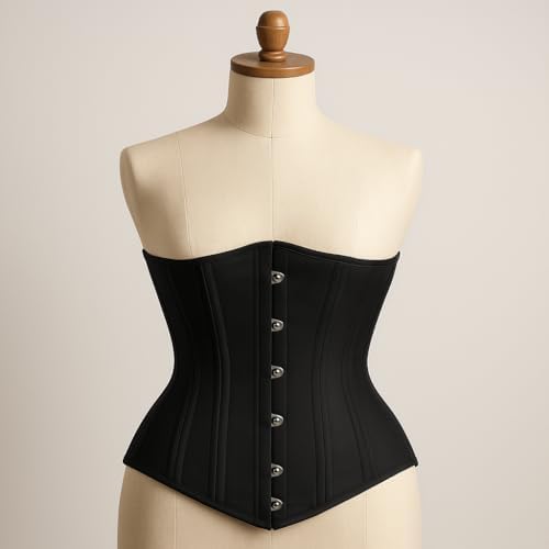 Black Underbust Corset | Steel Boned Waist Trainer | Slimming & Posture Support