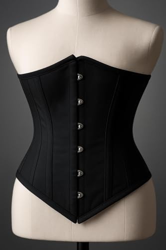 Black Underbust Corset | Steel Boned Waist Trainer | Slimming & Posture Support