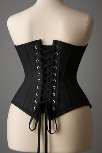 Black Underbust Corset | Steel Boned Waist Trainer | Slimming & Posture Support