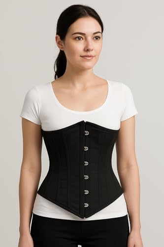 Black Underbust Corset | Steel Boned Waist Trainer | Slimming & Posture Support