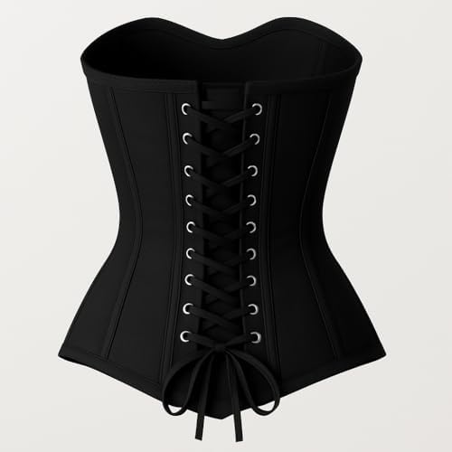 Black Overbust Corset | Double Steel Boned | Waist Training & Elegant Shapewear