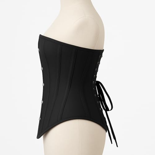 Black Underbust Corset | Steel Boned Waist Trainer | Slimming & Posture Support