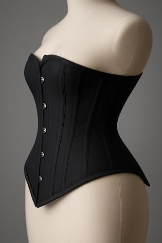 Black Underbust Corset | Steel Boned Waist Trainer | Slimming & Posture Support