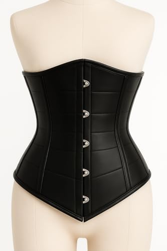 Underbust Leather Corset | Steel Boned Waist Trainer | Gothic & Steampunk Fashion