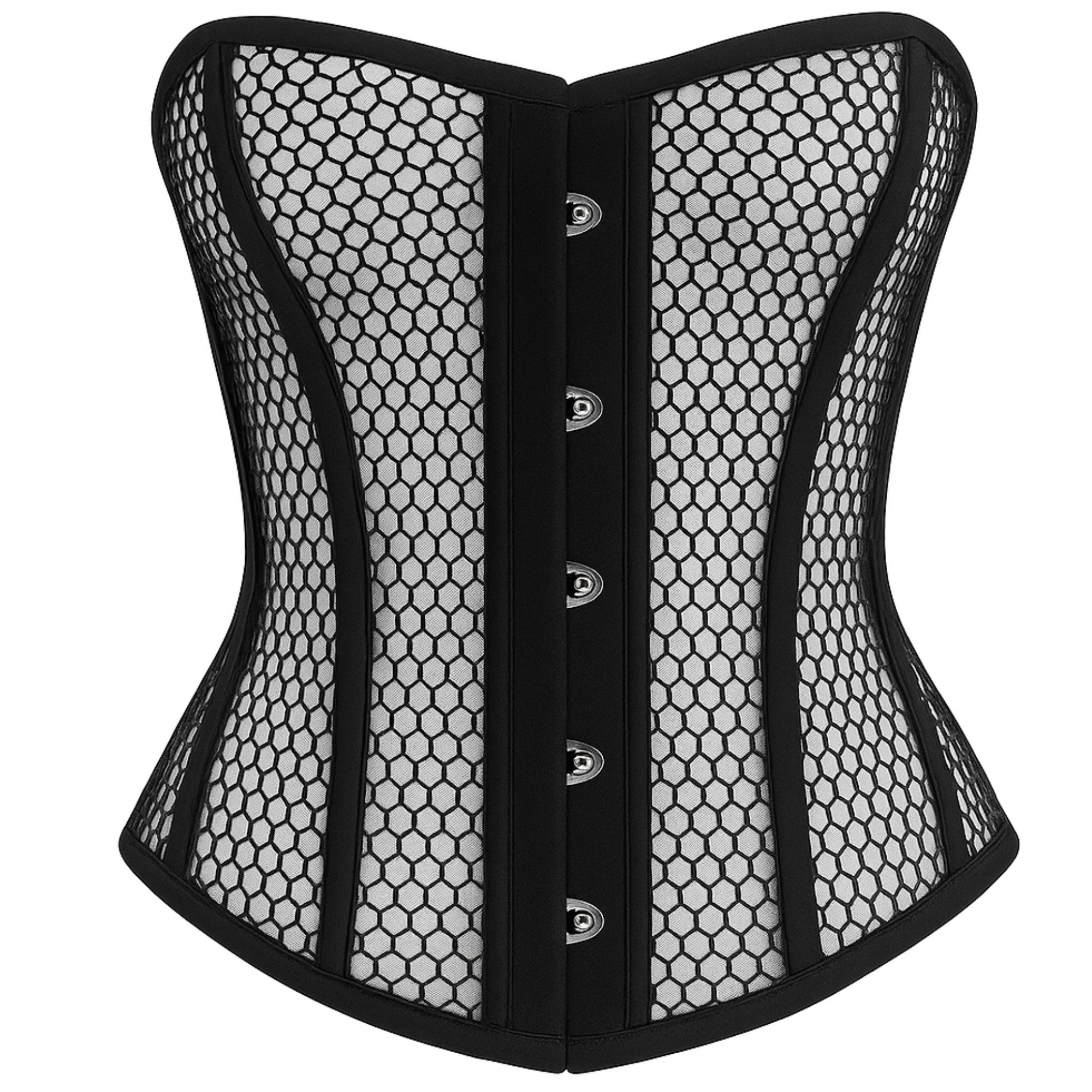 Mesh Overbust Corset – Breathable Cotton, Steel Boning & Lace-Up Back | Waist Training & Fashion Wear
