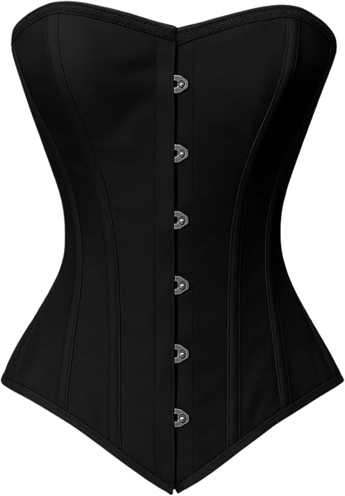 Black Overbust Corset with Double Steel Boning | Premium Waist Training Corset