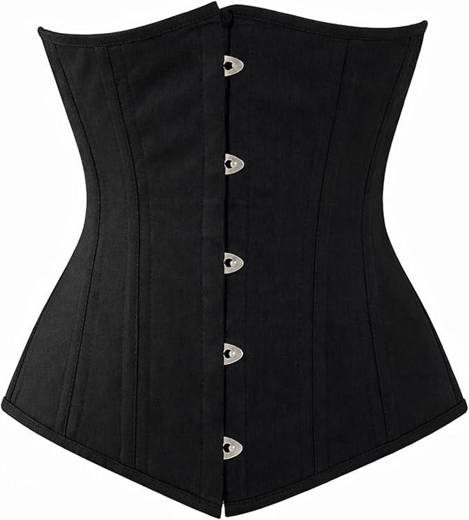 Black Underbust Corset | Steel Boned Waist Trainer | Slimming & Posture Support