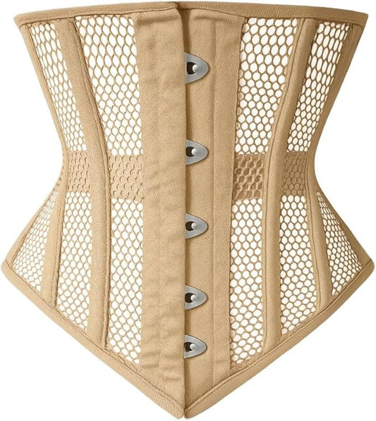 Steel Boned Underbust Corset – Mesh Waist Trainer for Women | Tummy Control Shapewear, Slimming & Posture Support