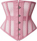 Pink Mesh Underbust Corset Waist Trainer for Women | Steel Boned Shapewear | Waist Cincher & Curve Definition