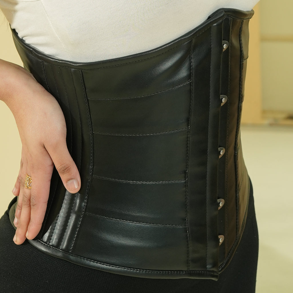 Underbust Leather Corset | Steel Boned Waist Trainer | Gothic & Steampunk Fashion
